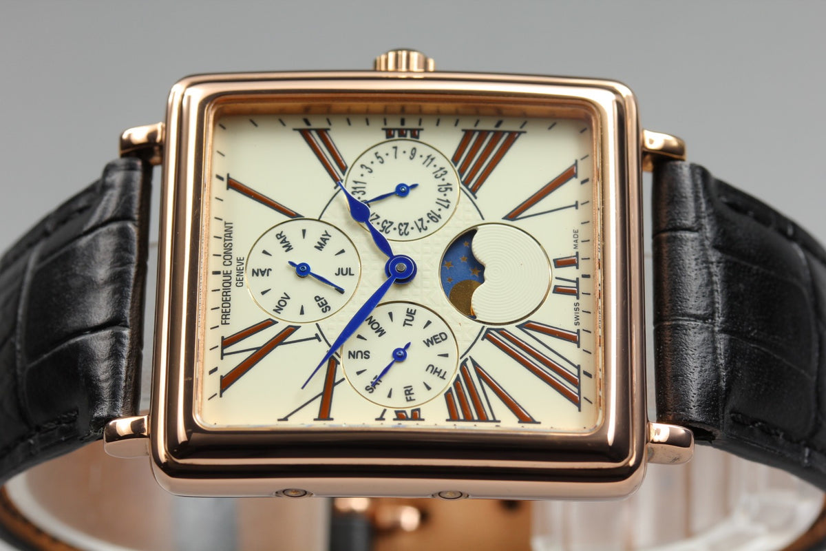 FREDERIQUE CONSTANT FC265X3C4/5/6 Moon Phase Ivory Gold 34mm Quartz Men's Watch