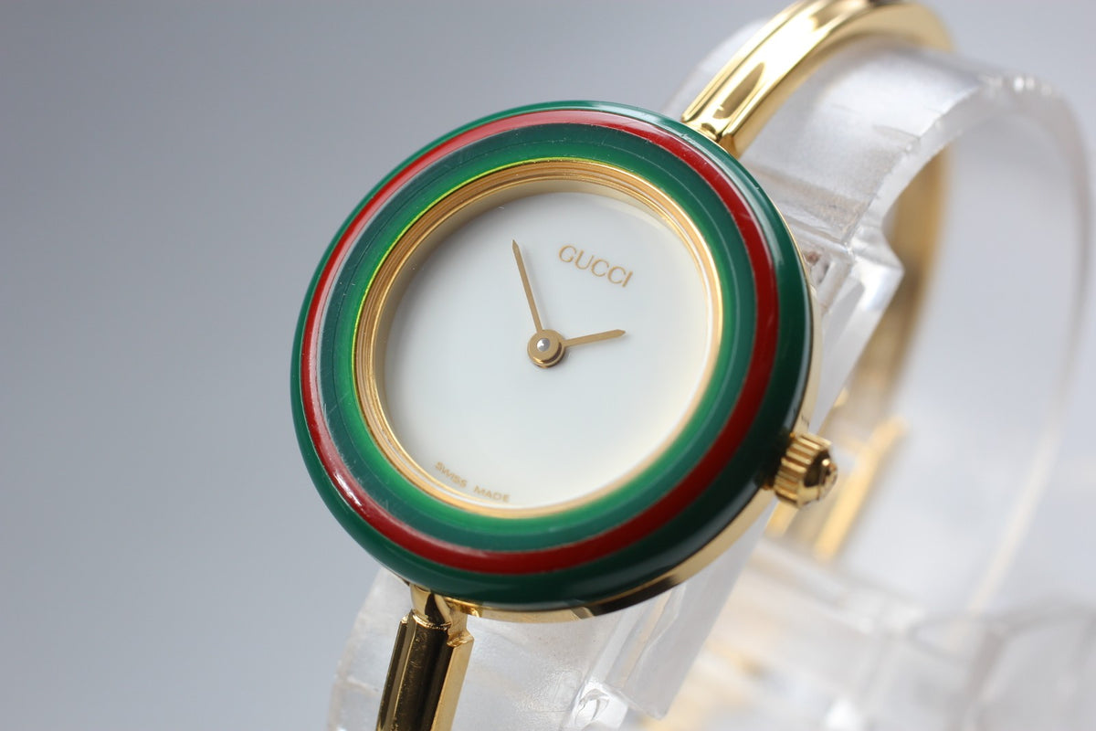 New Batt GUCCI Change Bezel 11/12.2 12Color Quartz Women's Watch 25mm JAPAN Box