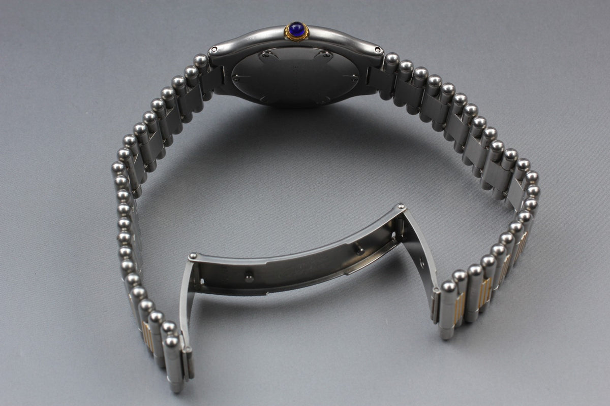 Vintage Cartier Must de Cartier 21 31mm Silver Gold Unisex Quartz Watch Pouch
