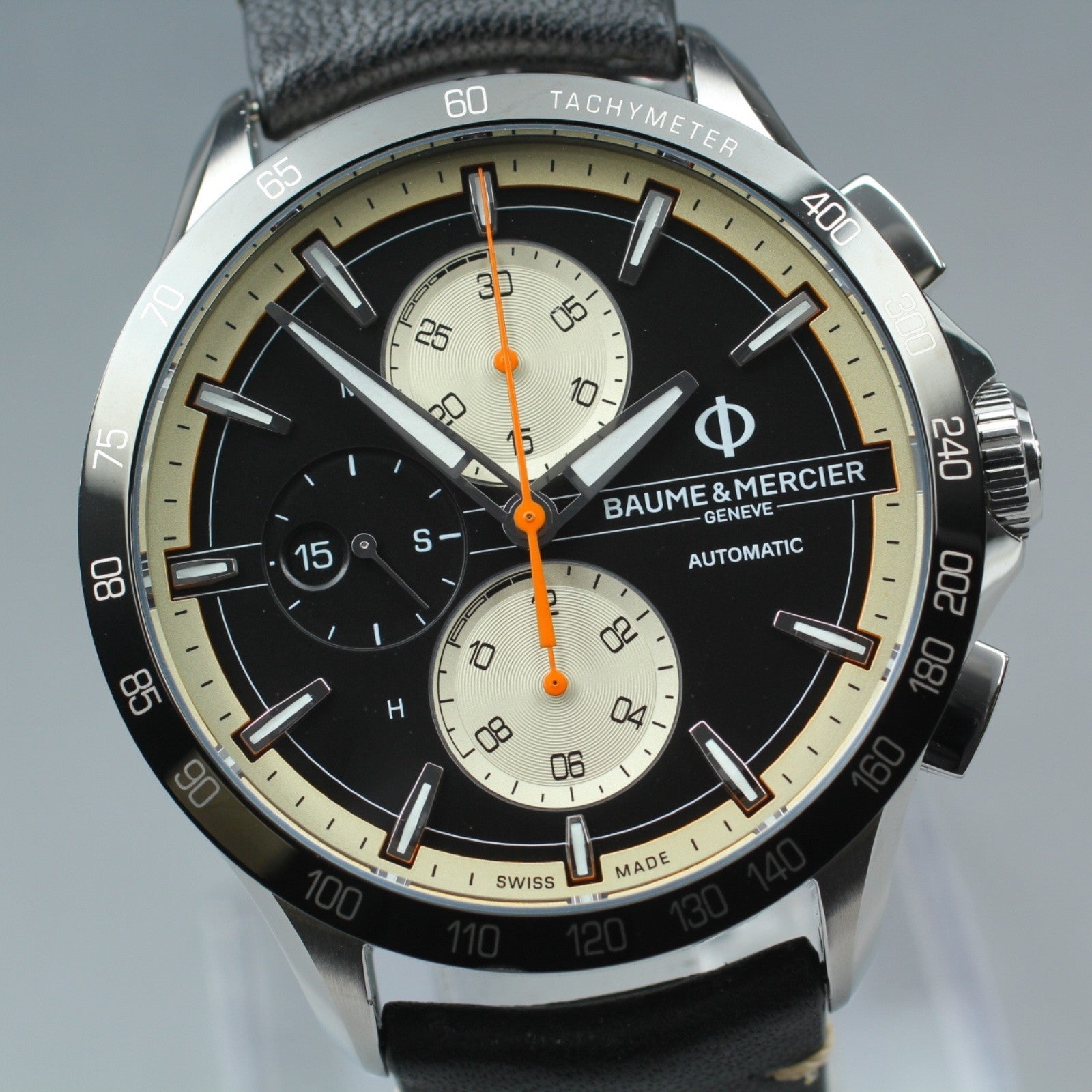 BAUME&MERCIER Clifton 65843 Automatic Men's Black Dial Watch 44mm JAPAN Box