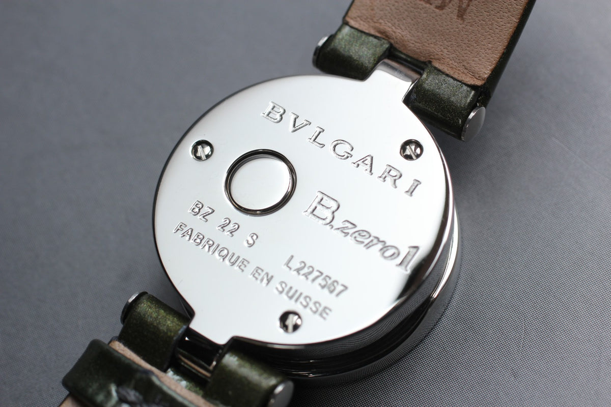 New Batt BVLGARI B-zero1 BZ22S Quartz Blue Dial Women's Watch 22mm JAPAN Box