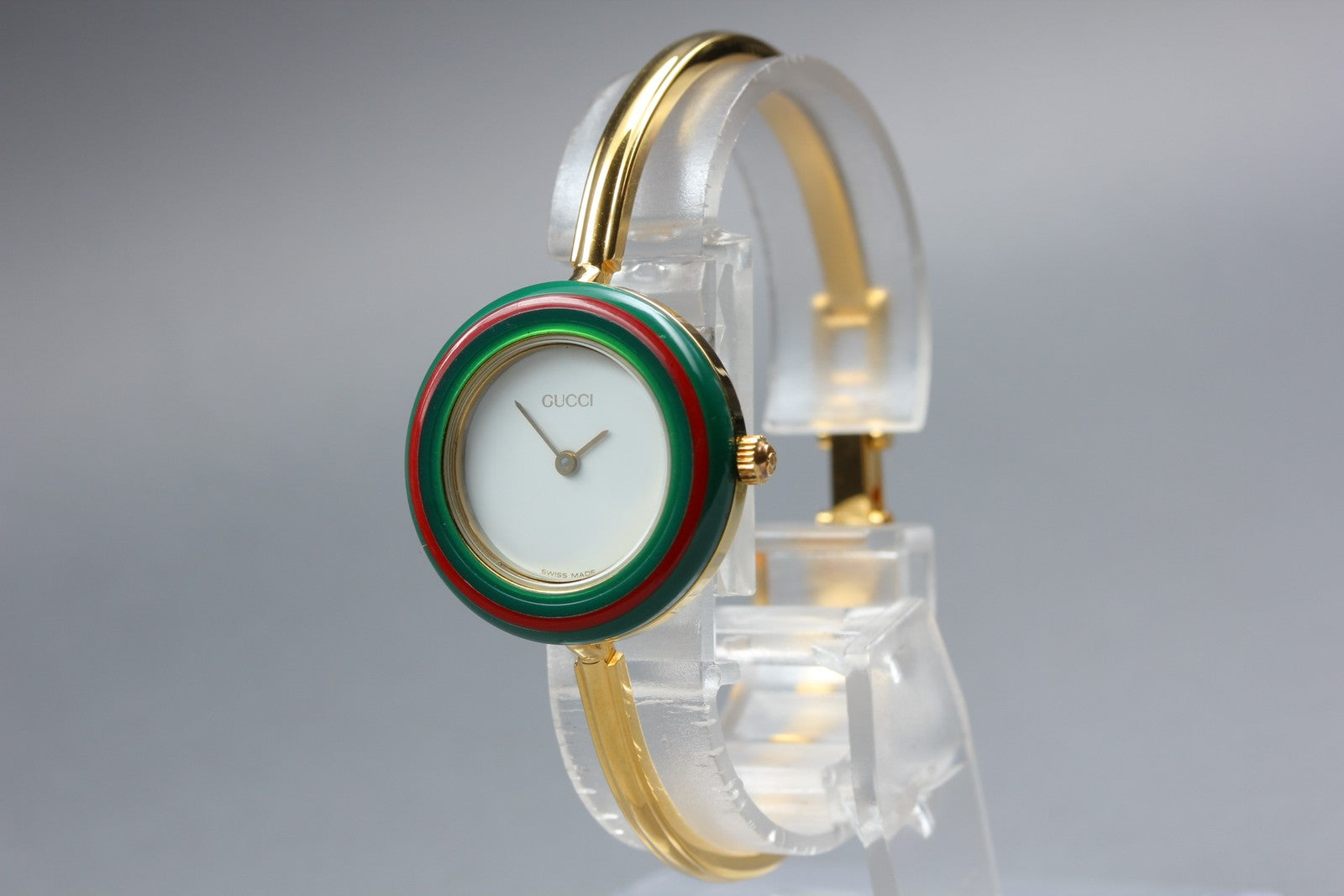 GUCCI Change Bezel Bangle 11/12.2 12Color Quartz Women's Watch 25mm JAPAN Box
