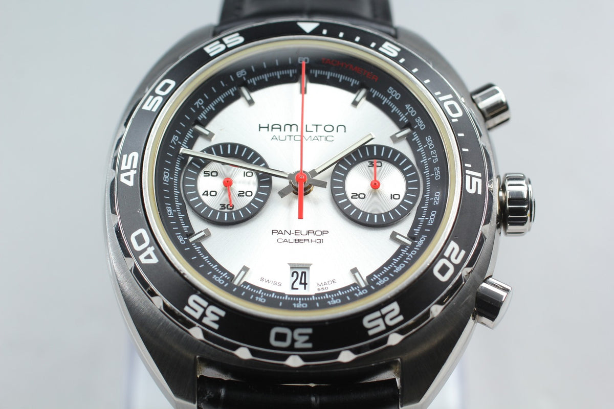 HAMILTON Pan Europ H357560 Chronograph 45mm Automatic Black Silver Men's Watch