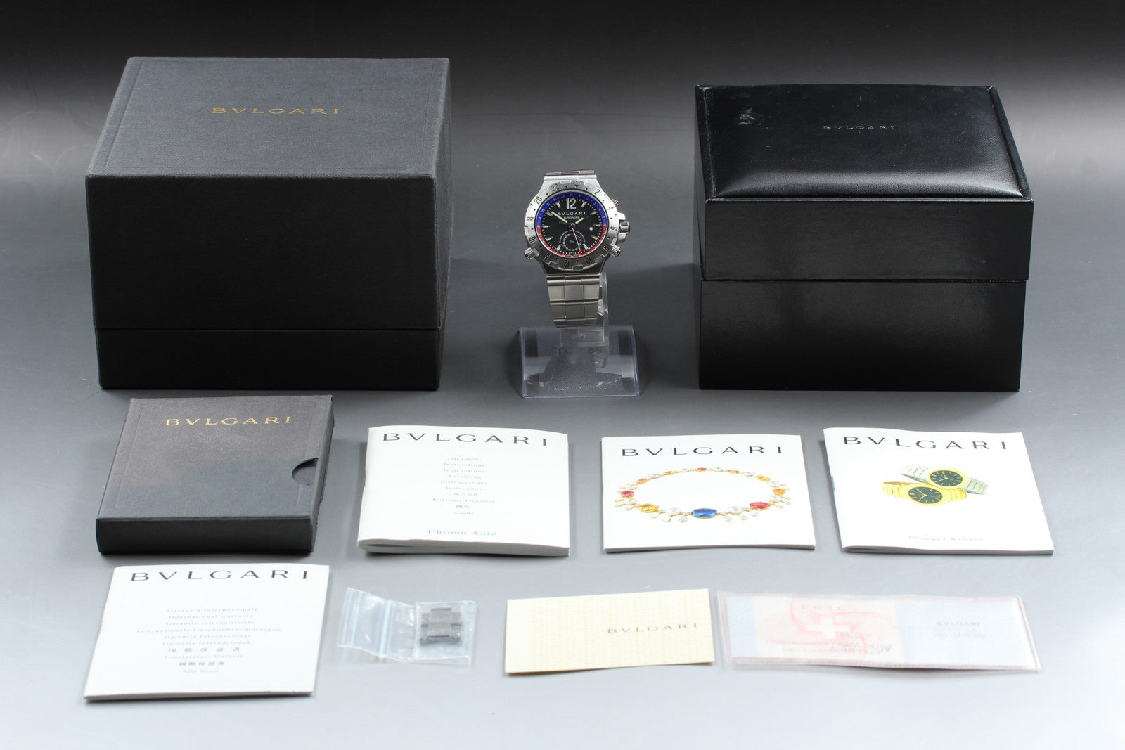 BVLGARI Diagono Professional GMT40S Automatic Black Men's Watch 40mm JAPAN Box