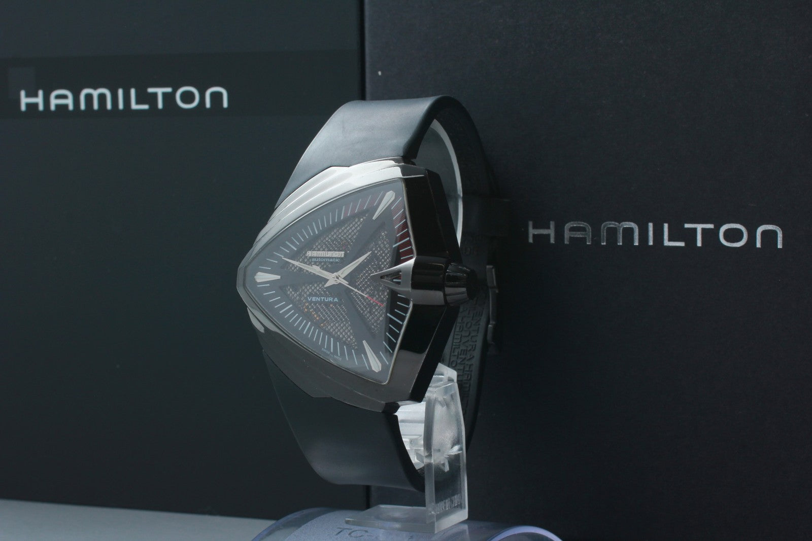 Exc+5*Box HAMILTON Ventura XXL Elvis Presley Automatic Black Men's Watch 46mm JP
