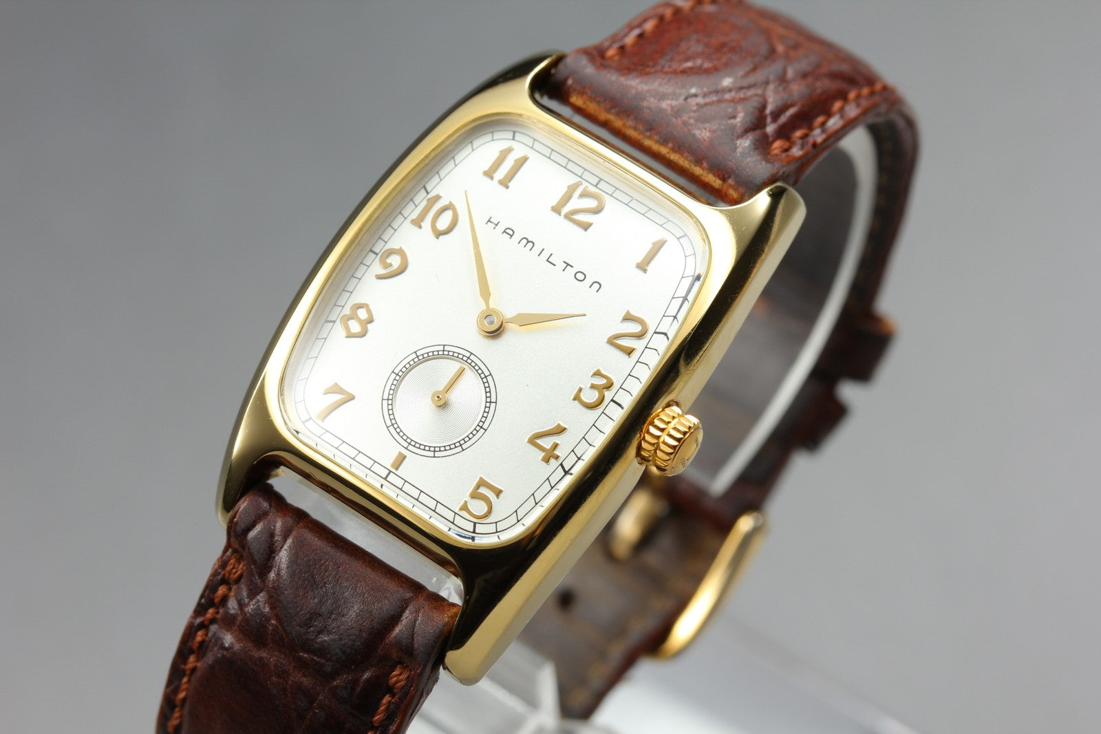 Hamilton Boulton H134110 Quartz Rectangular Small Second Men's Watch 27mm JAPAN