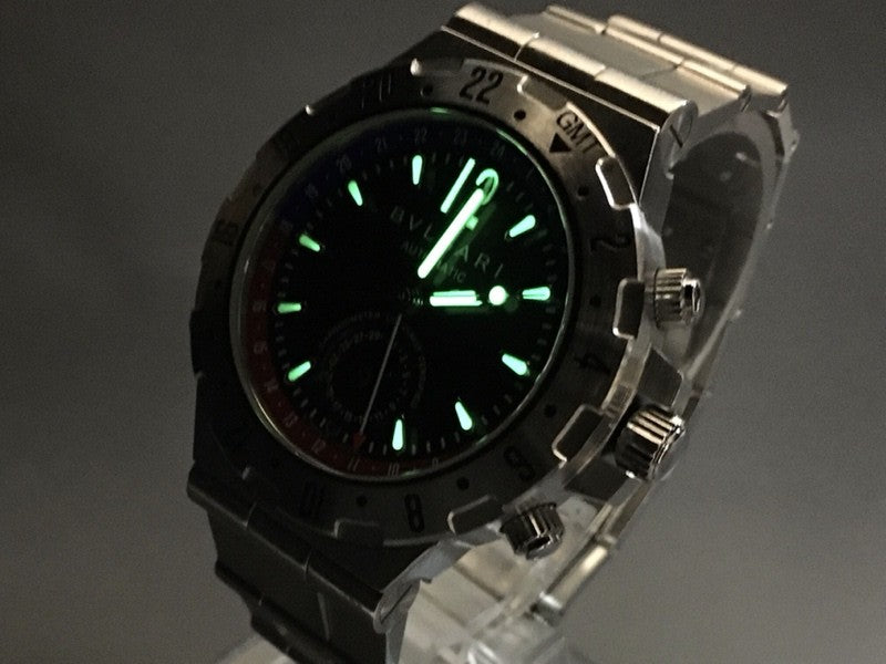 BVLGARI Diagono Professional GMT40S Automatic Black Men's Watch 40mm JAPAN Box