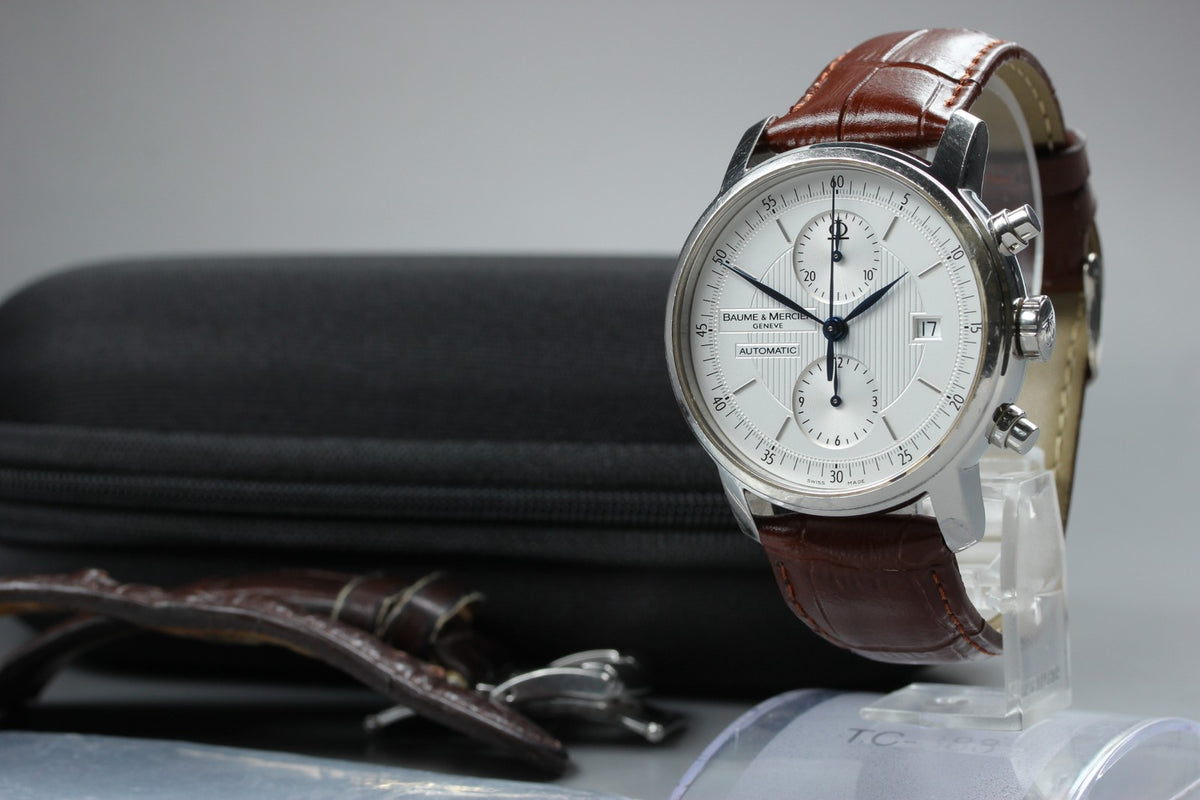 BAUME&MERCIER Classima 65560 Automatic Chronograph White Men's Watch 42mm JAPAN