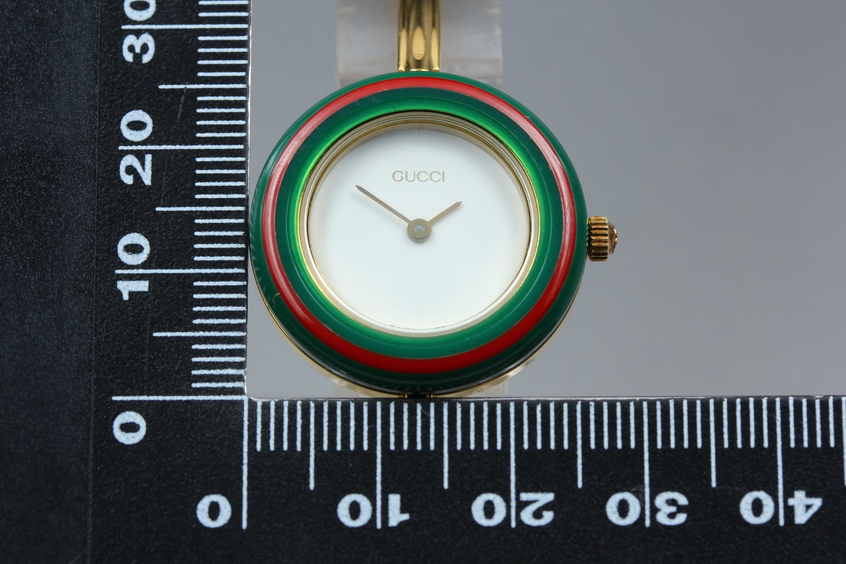 GUCCI Change Bezel Bangle 11/12.2 12Color Quartz Women's Watch 25mm JAPAN Box