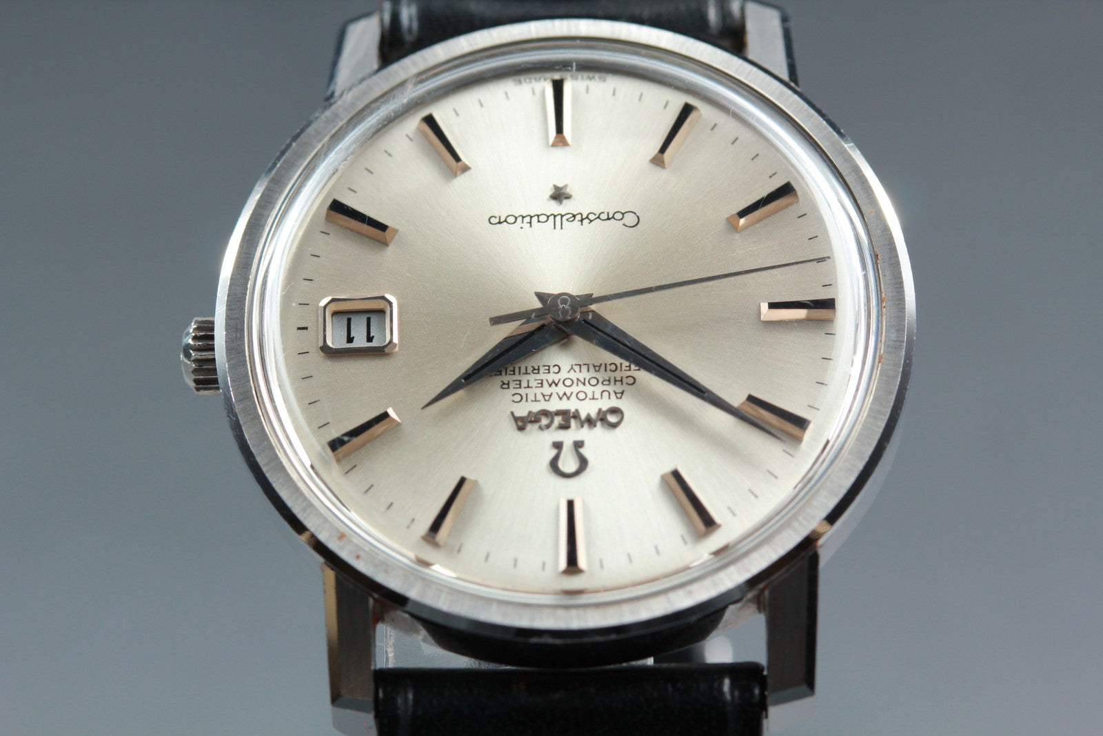Vintage OMEGA Constellation 168.018 Automatic Silver Men's Watch 35mm JP Exc+5