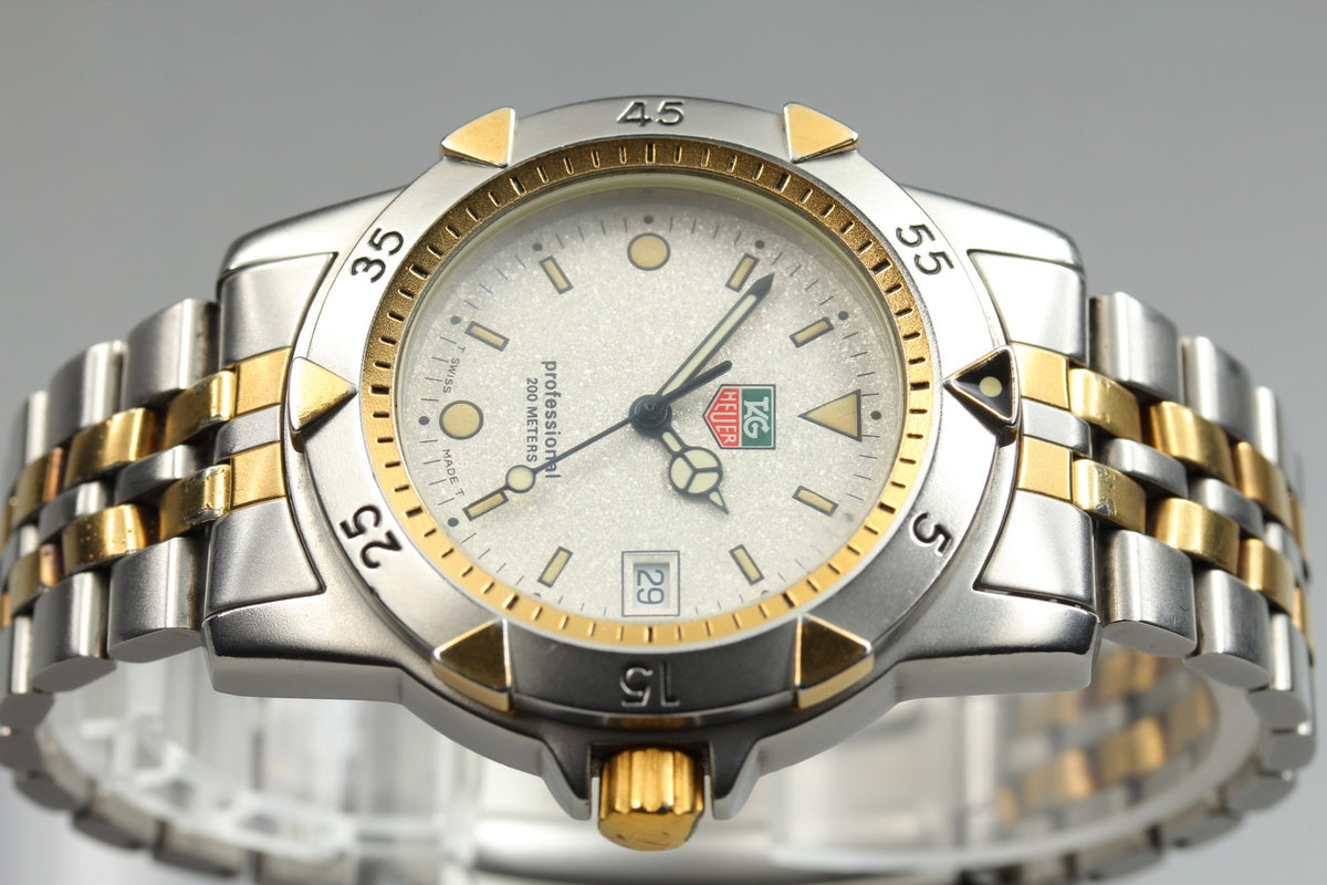 TAG Heuer Professional 955.713G Quartz Ivory Dial Date Men's Watch 36mm JAPAN