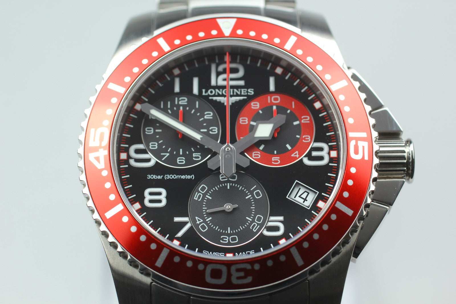 LONGINES Admiral L3.690.4 Chronograph Black Dial Quartz Men's Watch 40mm JP Box