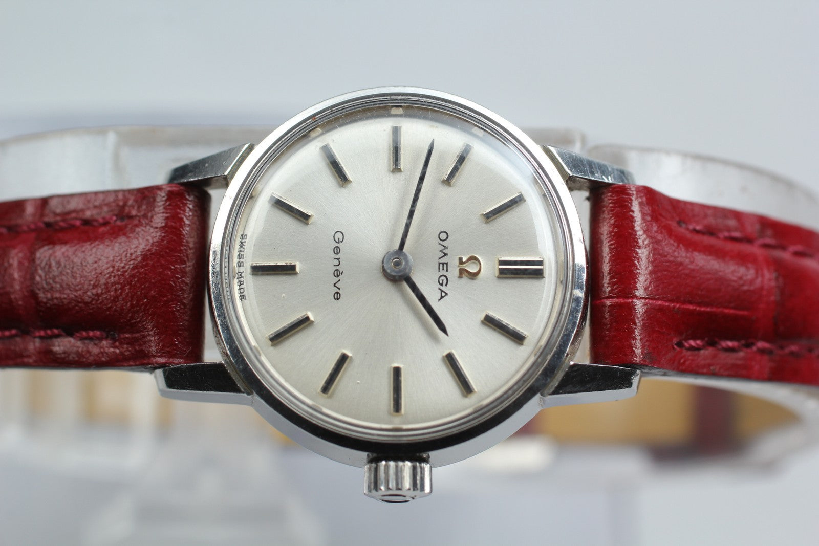 Vintage OMEGA Genève 515.006 Manual Silver Dial Women's Watch 20mm JAPAN