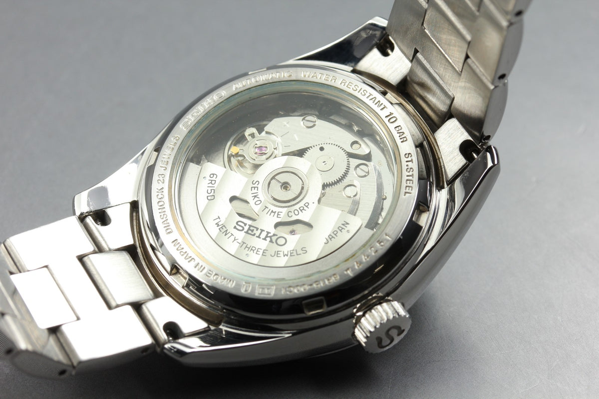 SEIKO Mechanical 6R15-00C1 Automatic White Dial Date Men's Watch 37mm From JAPAN