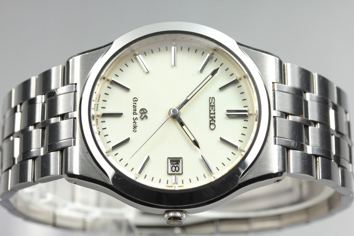 Vintage SEIKO Grand Seiko 8N65-9000 Quartz Unisex Silver Watch 36mm From JAPAN
