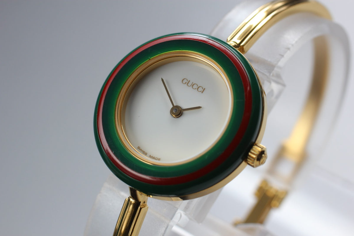 New Batt GUCCI Change Bezel 11/12.2 12Color Quartz Women's Watch w/Box JAPAN