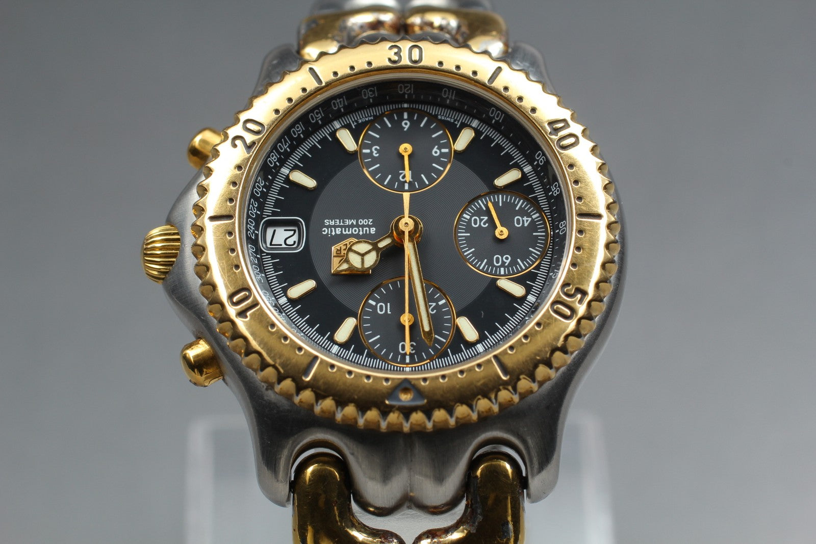 Exc+5* Tag Heuer SEL CG2121-R0 Chronograph Black Automatic Men's Watch 39mm JP