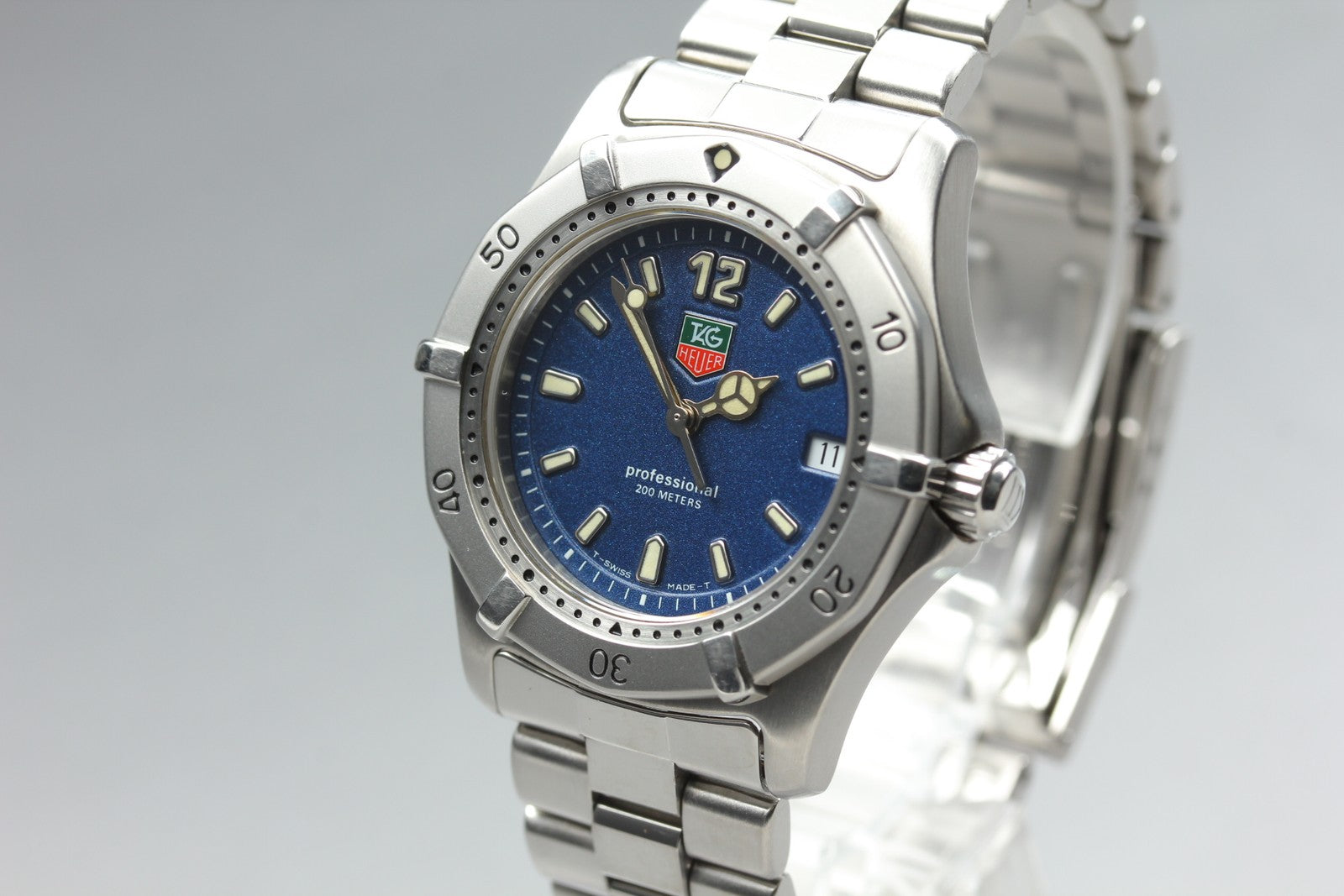 Battery replaced TAG HEUER Professional 200m WK1213 Blue Men's Watch 35mm JAPAN