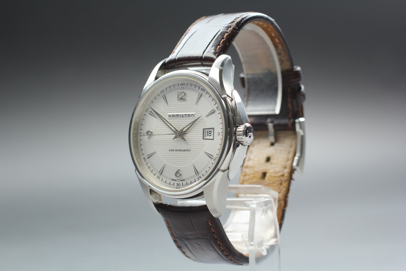 Hamilton Jazzmaster H325150 Silver Automatic Date Men's Watch 40mm JAPAN Box