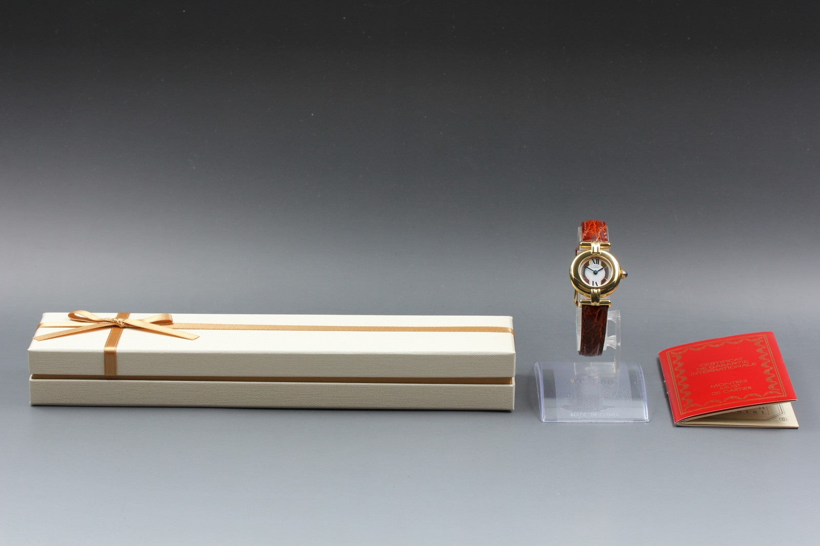 Cartier Must Colisee Vermeil 590002 Brown Gold Women's Quartz Watch Vintage