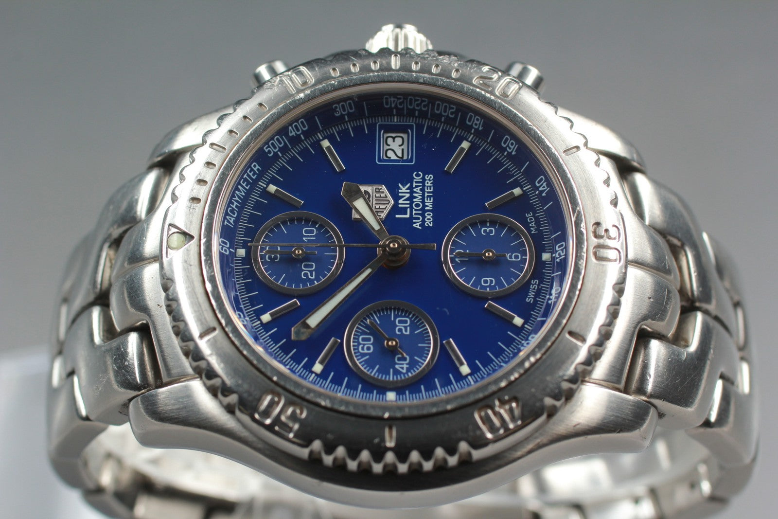 TAG Heuer Professional CT2110 Chronograph Blue Automat Men's Watch 41mm JAPAN