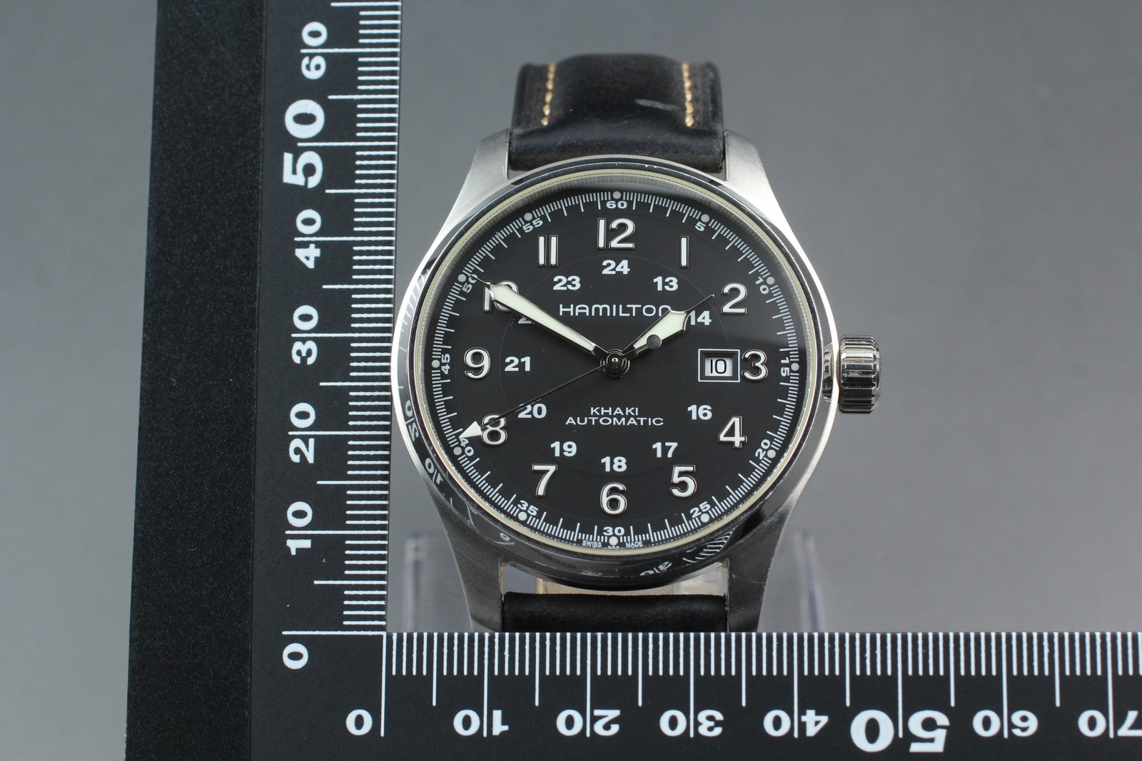 Exc+5* Hamilton KHAKI Field H706250 Black Dial Automatic Men's Watch 44mm JAPAN
