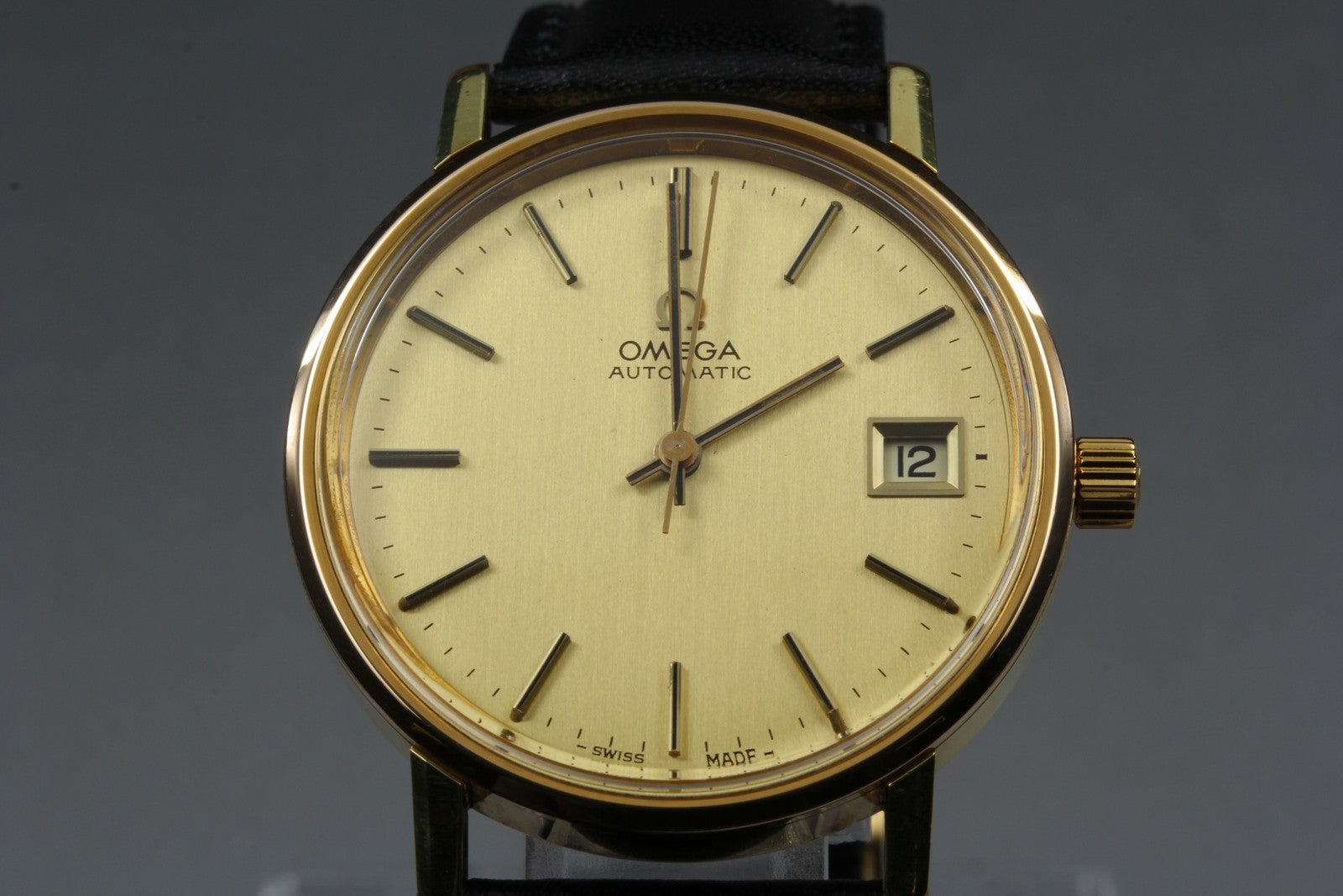 Vintage OMEGA Seamaster Gold 166.0202 Cal.1012 Date 34mm Automatic Men's Watch