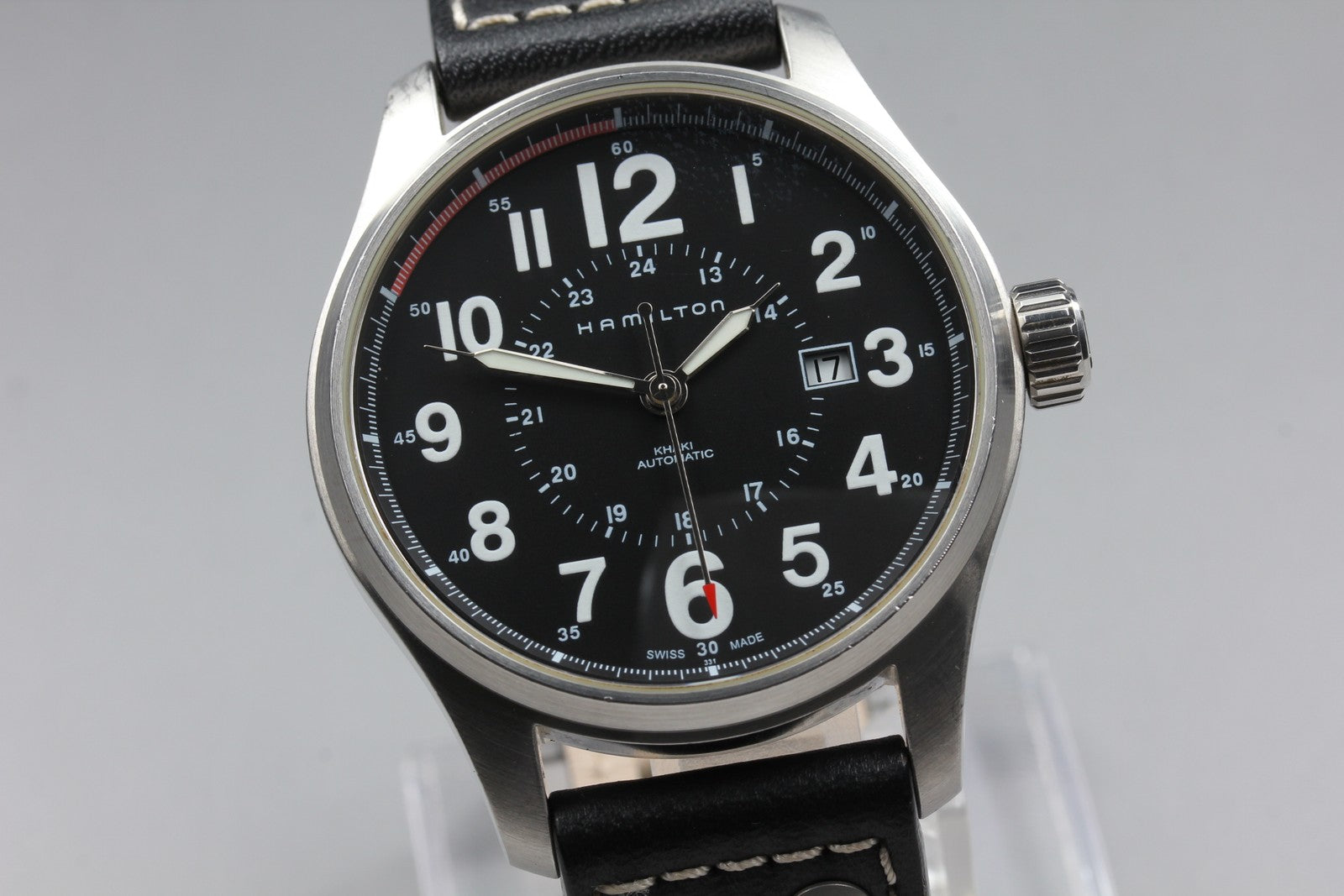 Hamilton Khaki Field H706150 Black Dial Automatic Date Men's Watch 43mm JAPAN
