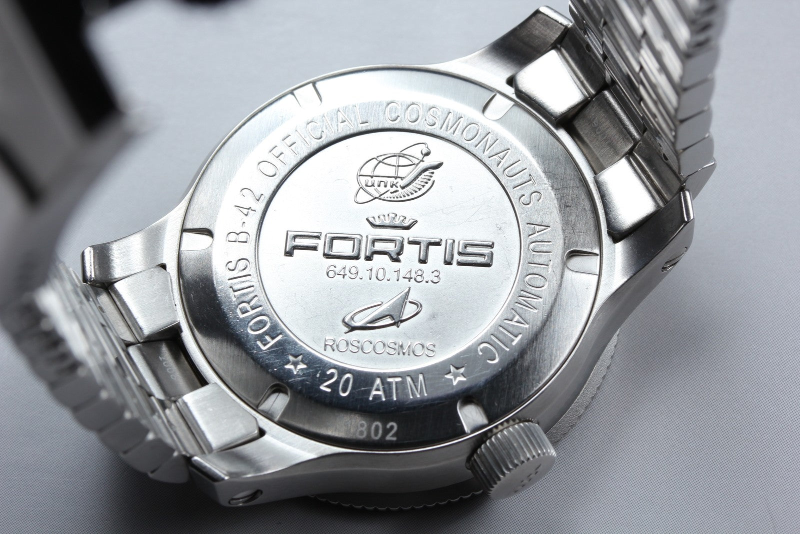 Overhauled FORTIS Cosmo Note 649.10.148.3 Automatic Men's Watch 44mm JAPAN