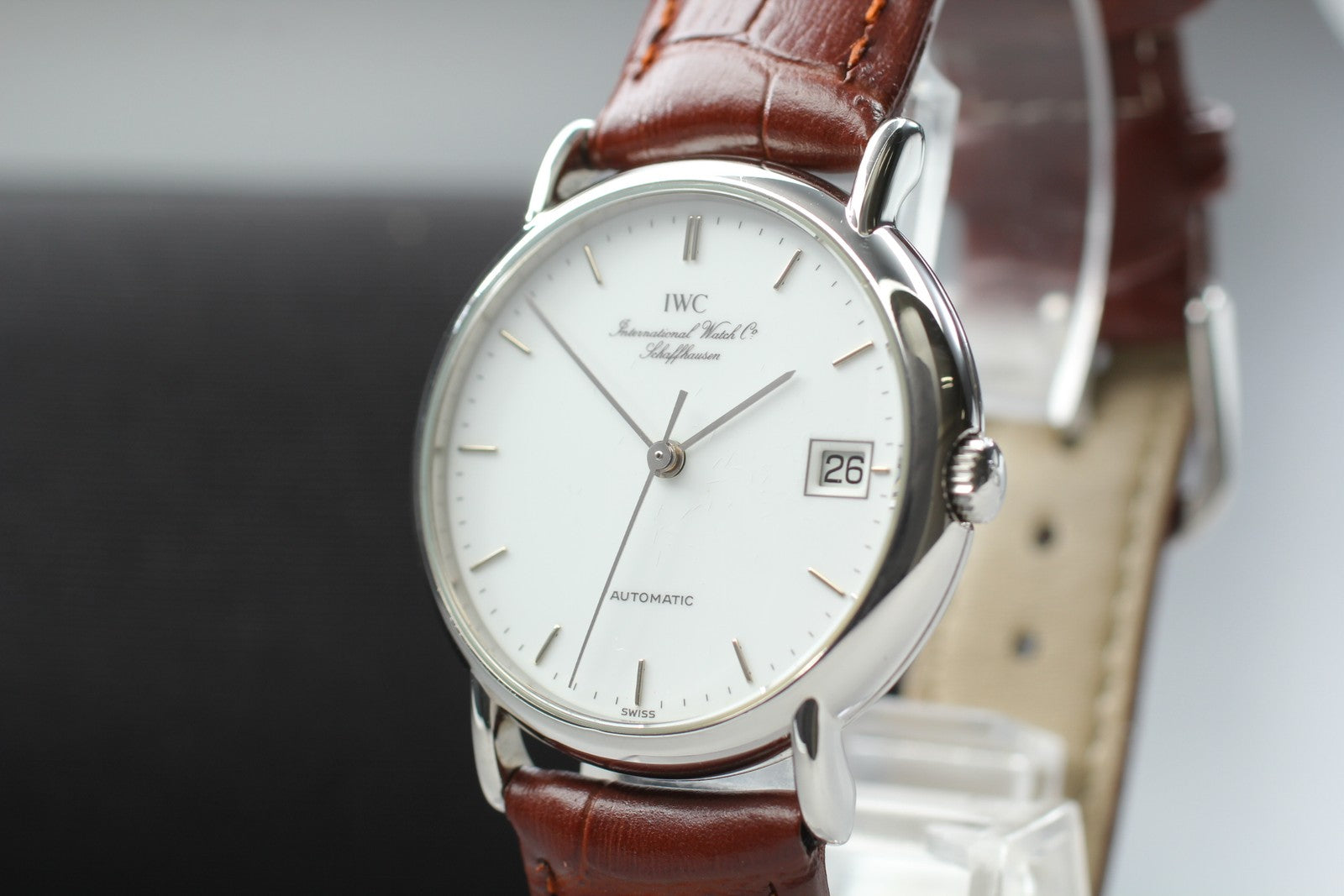 IWC Portofino 3513 Cal.37521 33mm Automatic White Dial Brown Men's Watch