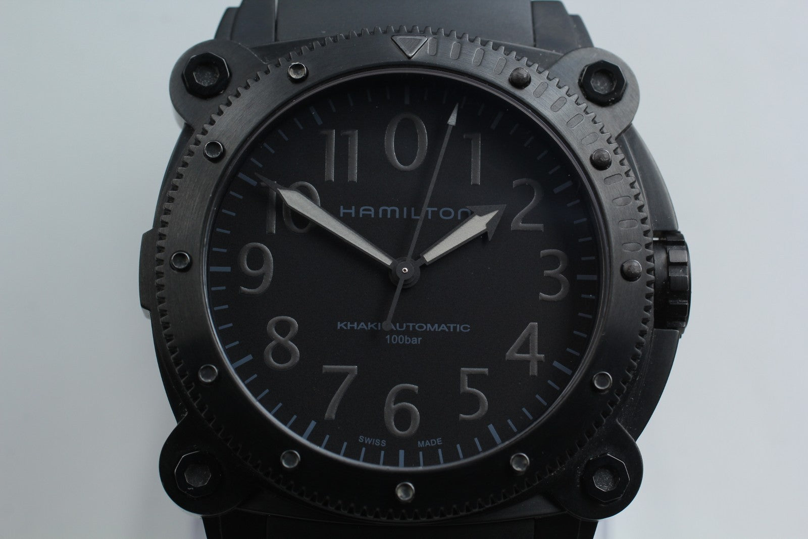 Hamilton Khaki Navy Belowzero H785050 Black Automatic Men's Watch 46mm JAPAN Box