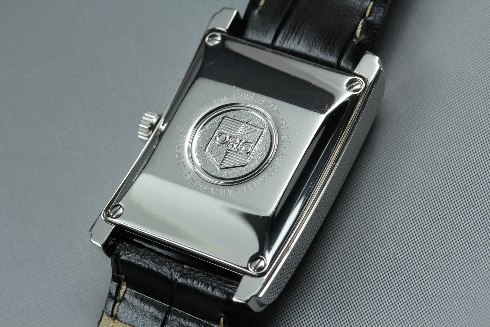 ORIS Rectangular Pointer Date B7460 Automatic Black Women's Watch 26mm JAPAN