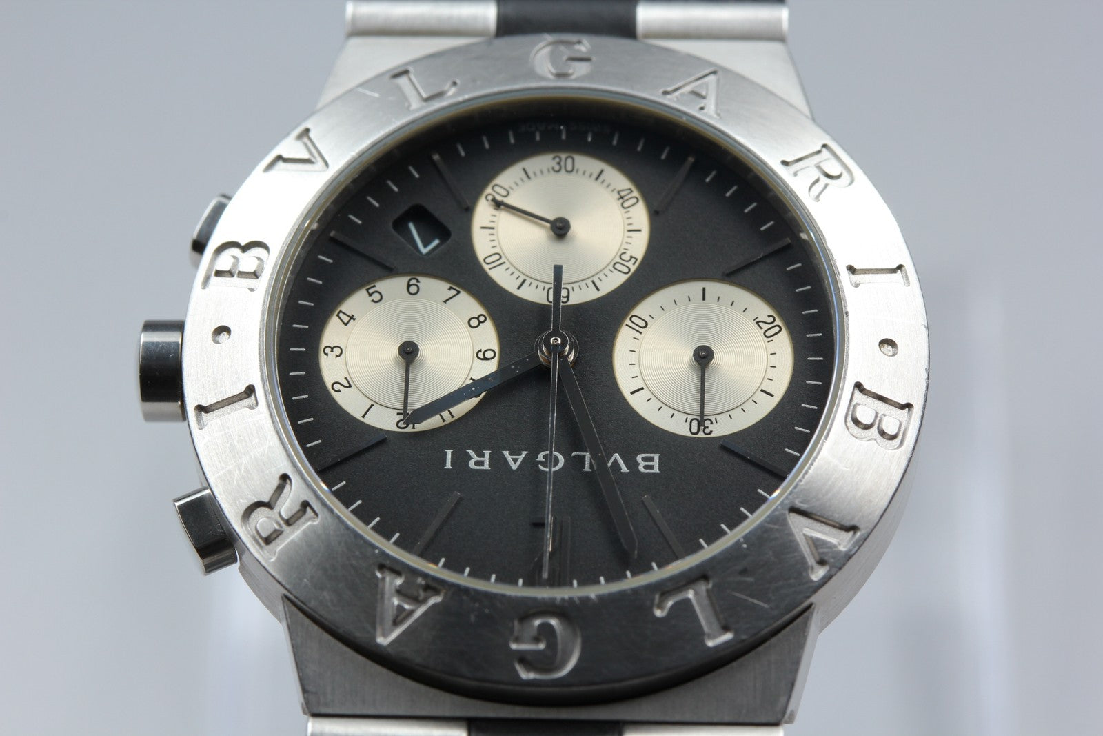 New Batt BVLGARI Diagono Sports CH35S Quartz Black Men's Watch 36mm JAPAN Box