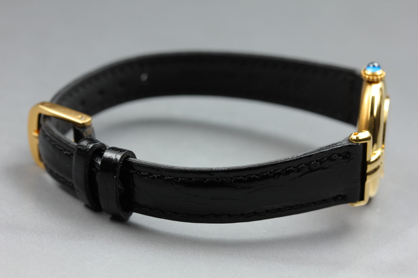 Vintage Cartier Must Colisee Vermeil 590002 Black Gold Women's Quartz Watch