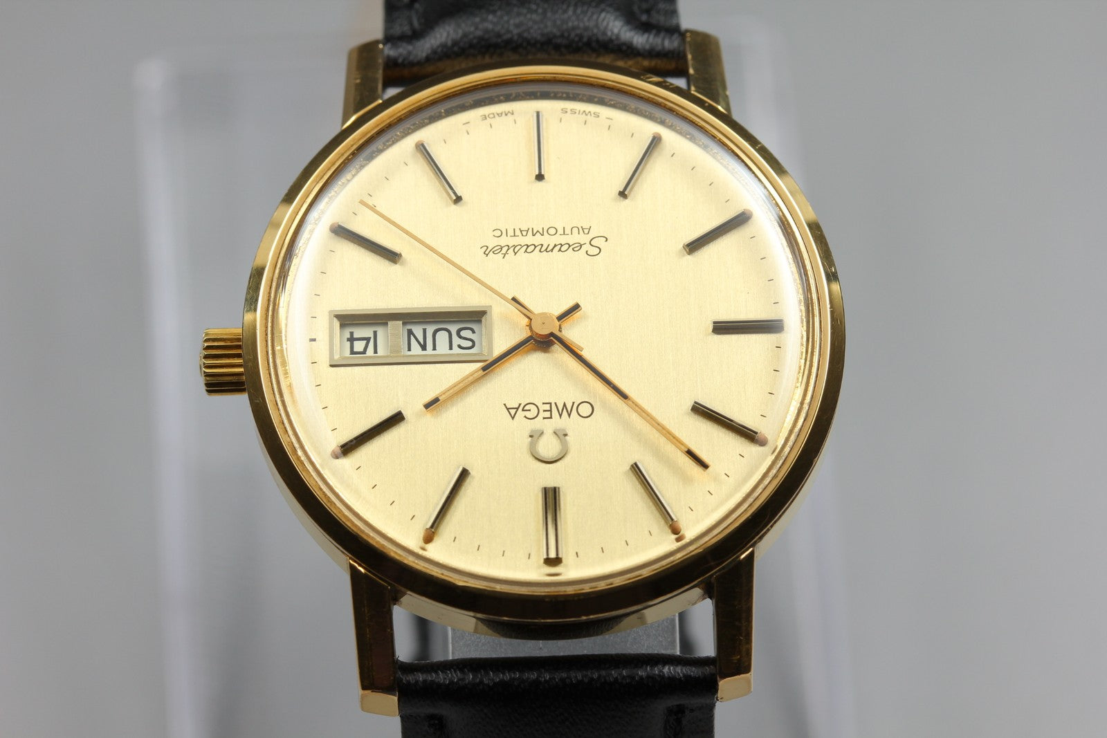 Vintage OMEGA Seamaster Gold 166.0209 Cal.1020 Day/Date 34mm AT Men's Watch