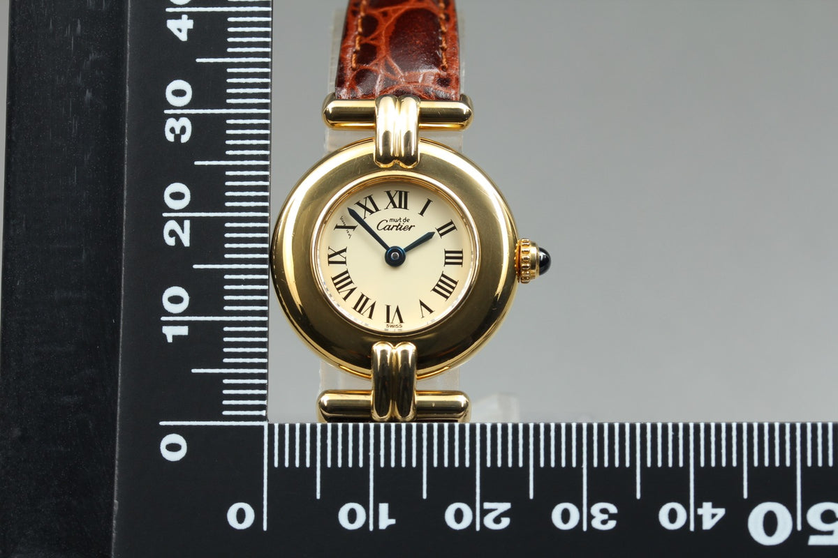 Cartier Must Colisee Vermeil 590002 Brown Gold Women's Quartz Watch Vintage