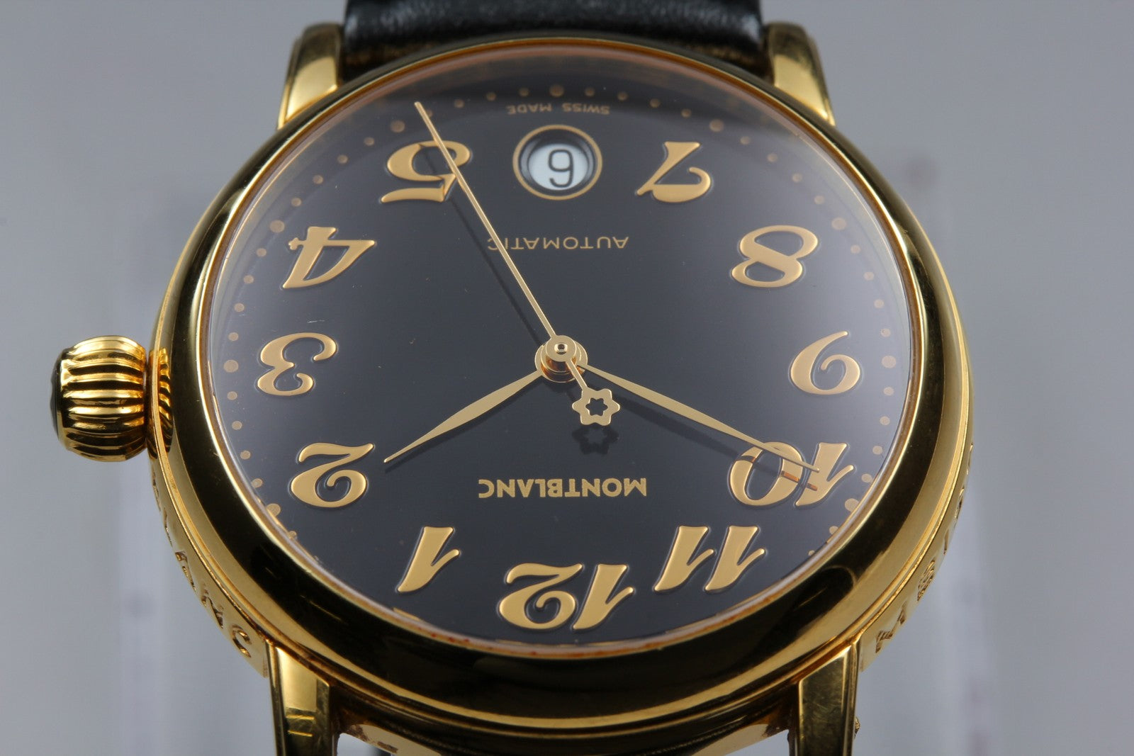 MONTBLANC Meisterstuck 7004 Automat Black Dial Men's Watch 35mm JAPAN Box