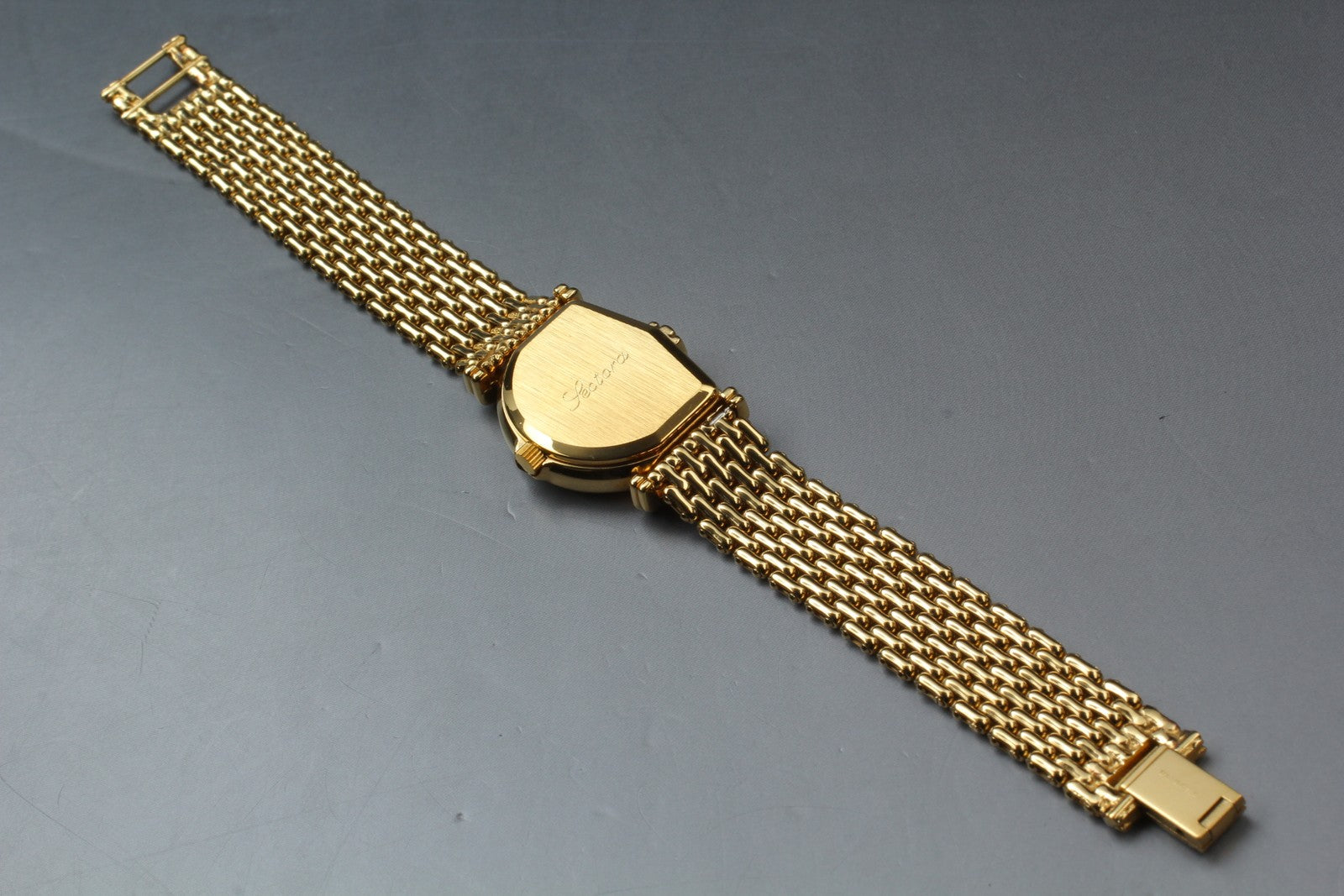 Vintage Jean d'eve Sectora Gold 25mm White Dial Women's Quartz Watch JAPAN