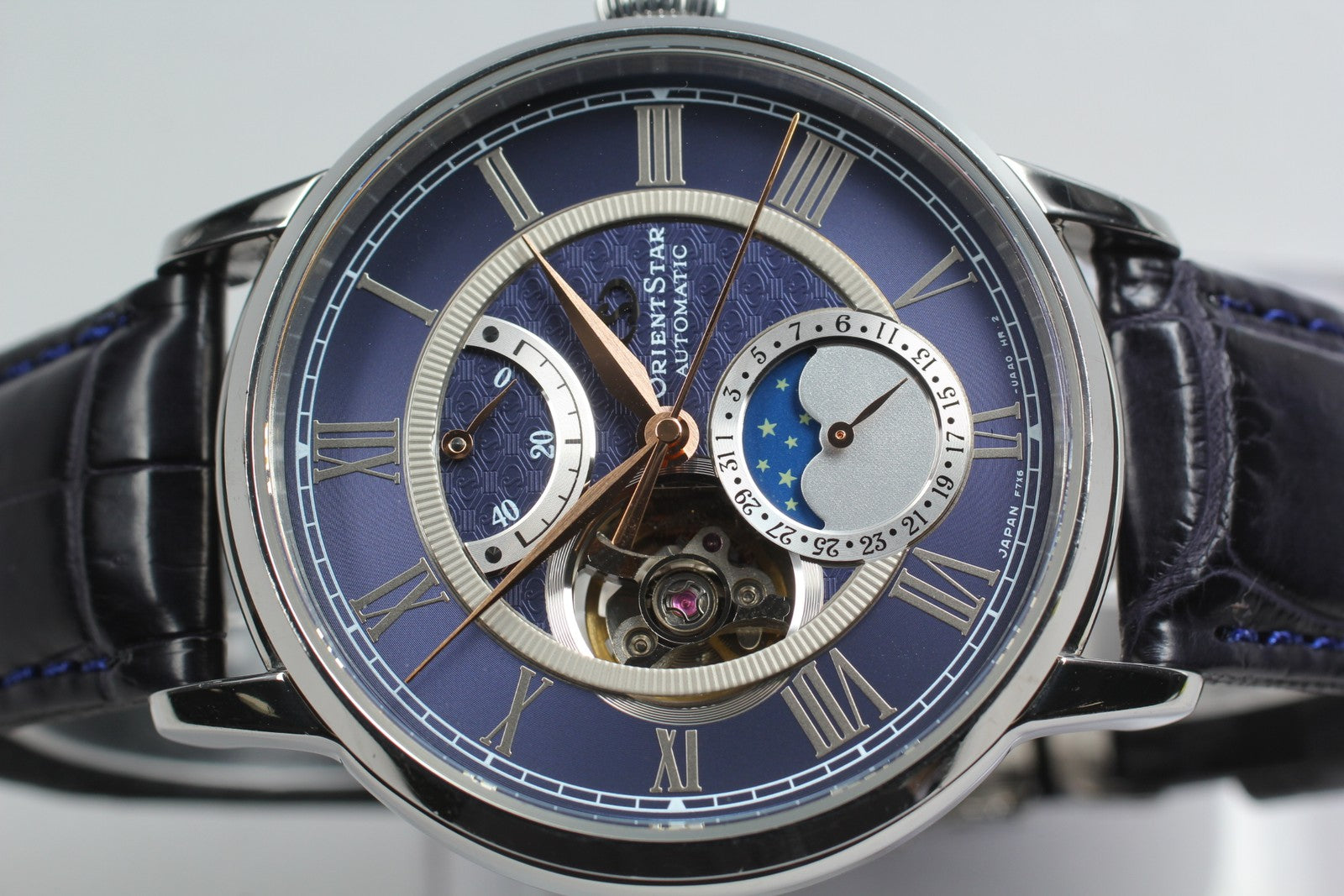 Exc+5 Box Orient Star Mechanical Moonphase F7X6-UAA0 Automatic Blue Men's Watch