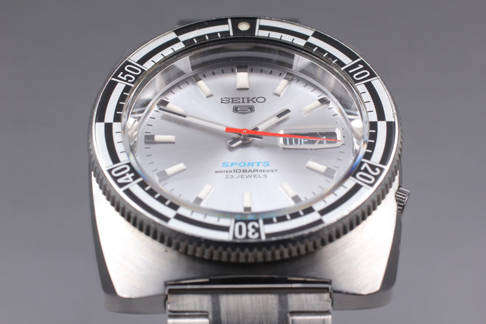 Exc+4 SEIKO 5 Sports 7S36-0070 Silver Dial Rally Diver Analog Men’s Watch JAPAN