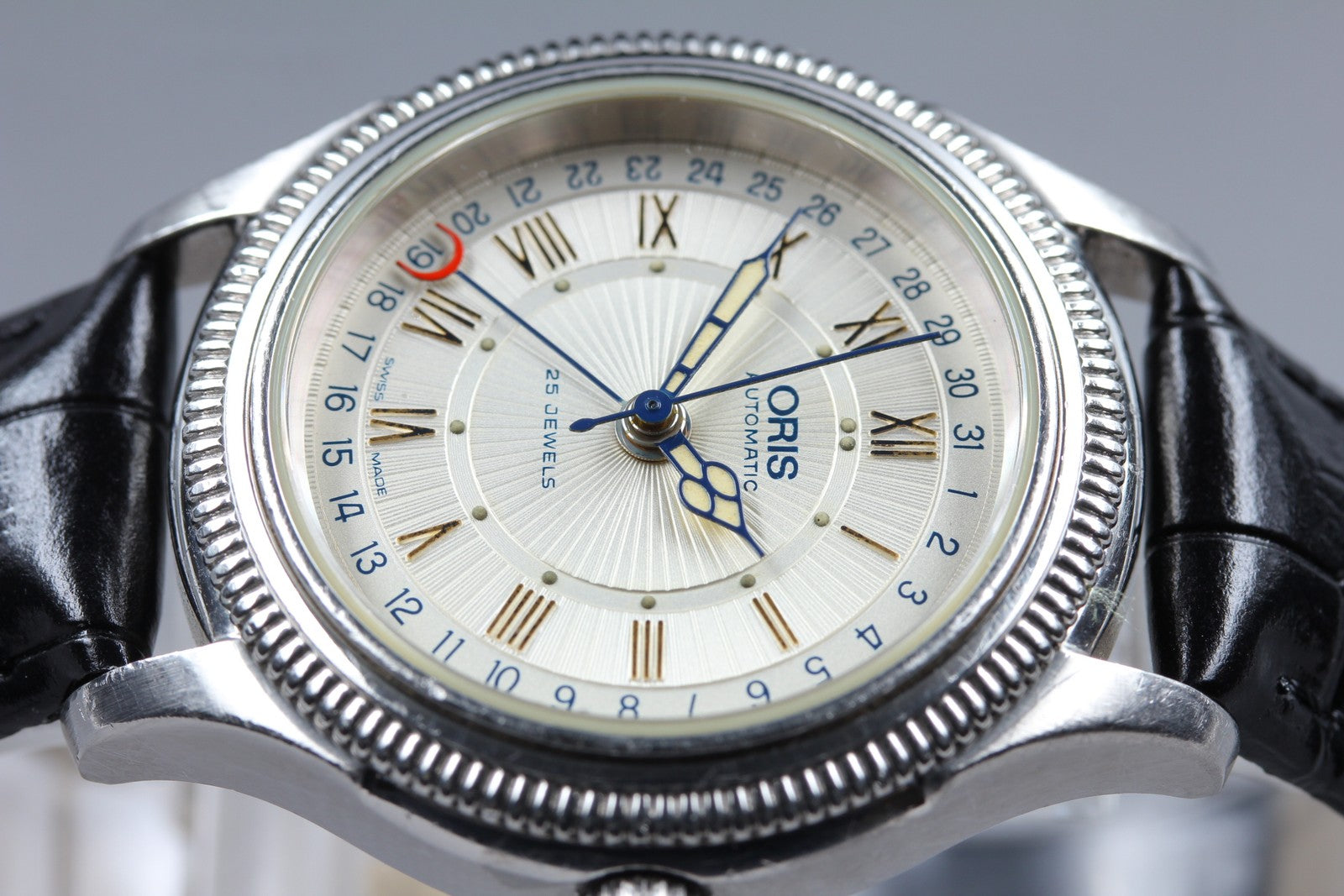 Vintage Oris Pointer Date 7465B Automatic White Dial Men's Watch 36mm JP Exc+5