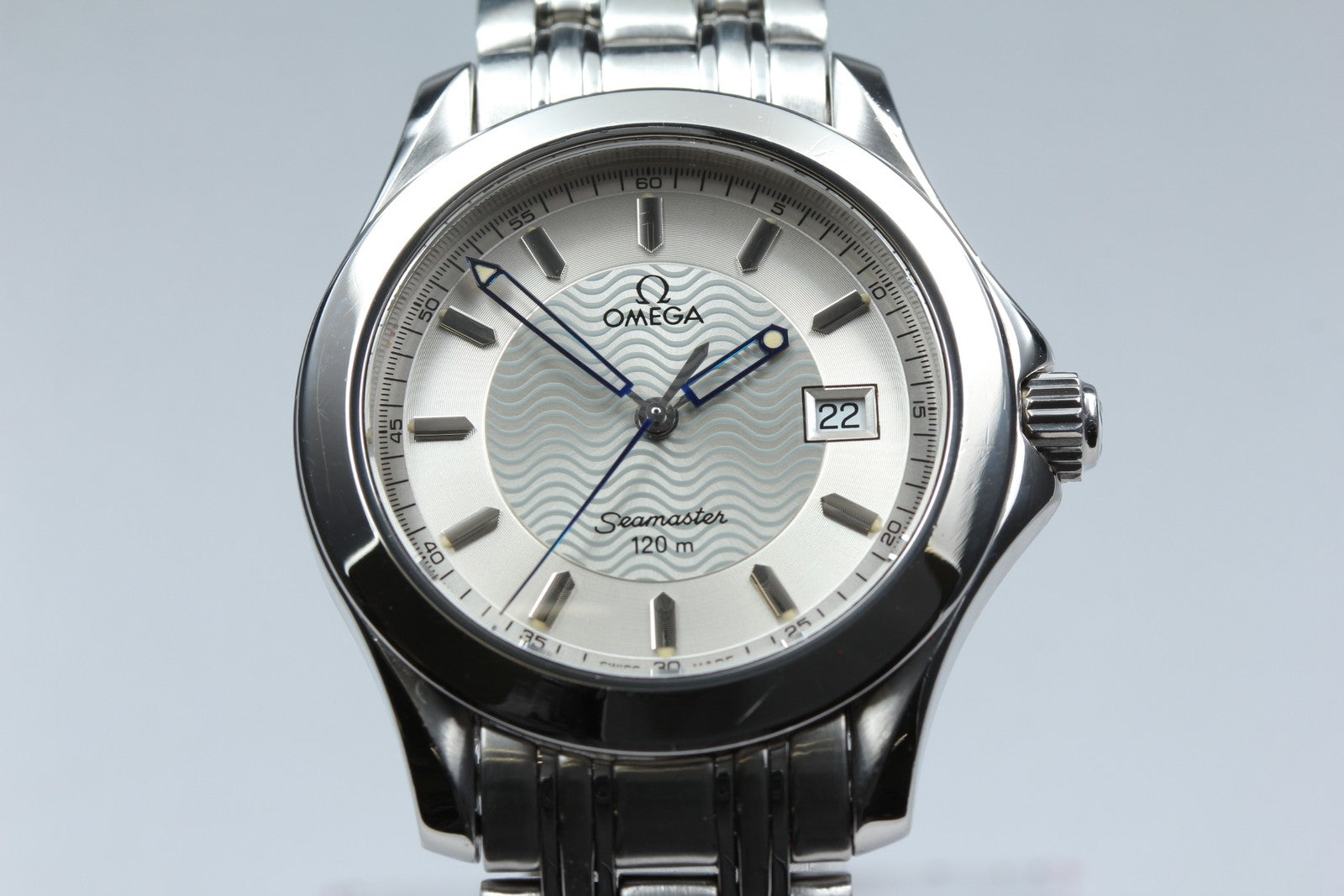 Near MINT- Box Omega Seamaster 120M 2511.31 Cal.1538 Silver Qz 36mm Men's Watch