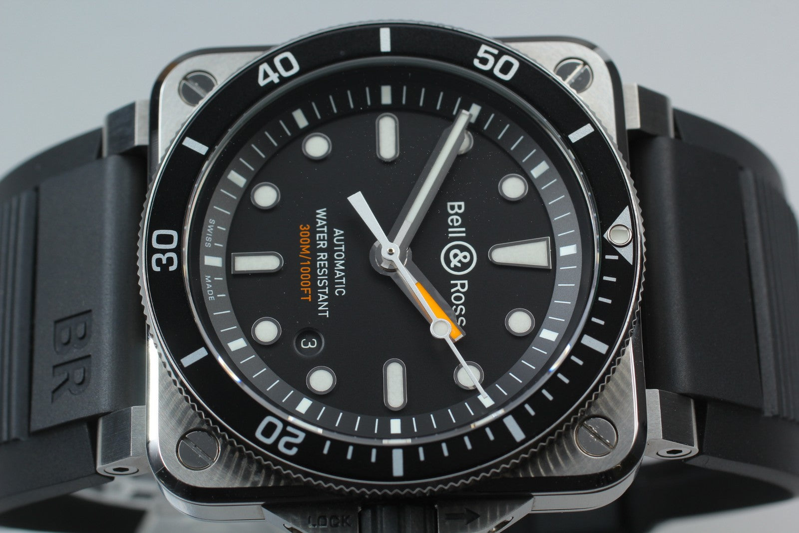 Bell & Ross BR 03-92-DIV Automatic Black Date Men's Watch 43mm JP N MINT*Box