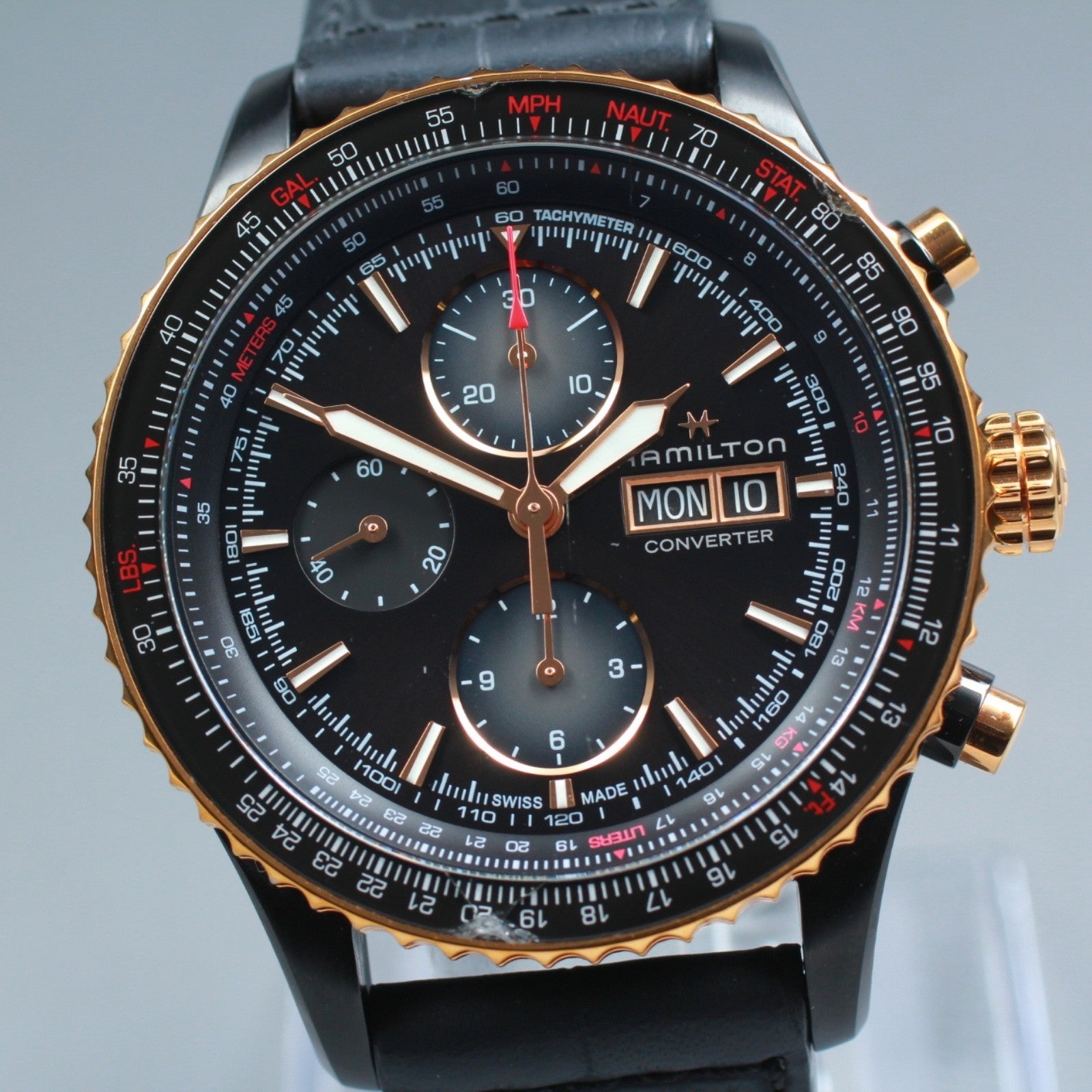 overhauled Hamilton Khaki Aviation Converter H767360 Automatic Black Watch 45mm