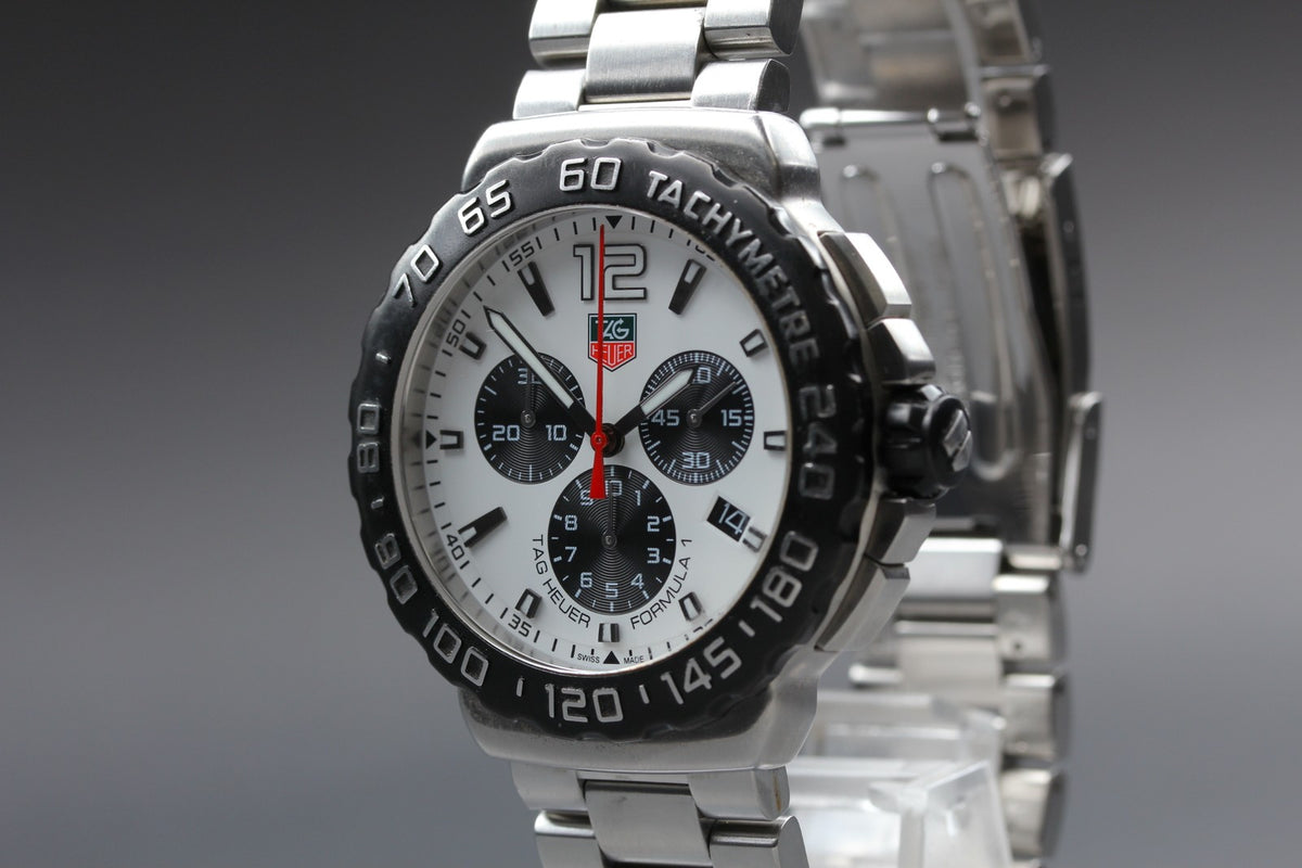 TAG HEUER Formula 1 CAU1111 Quartz White Dial Date Men's Watch 42mm JAPAN