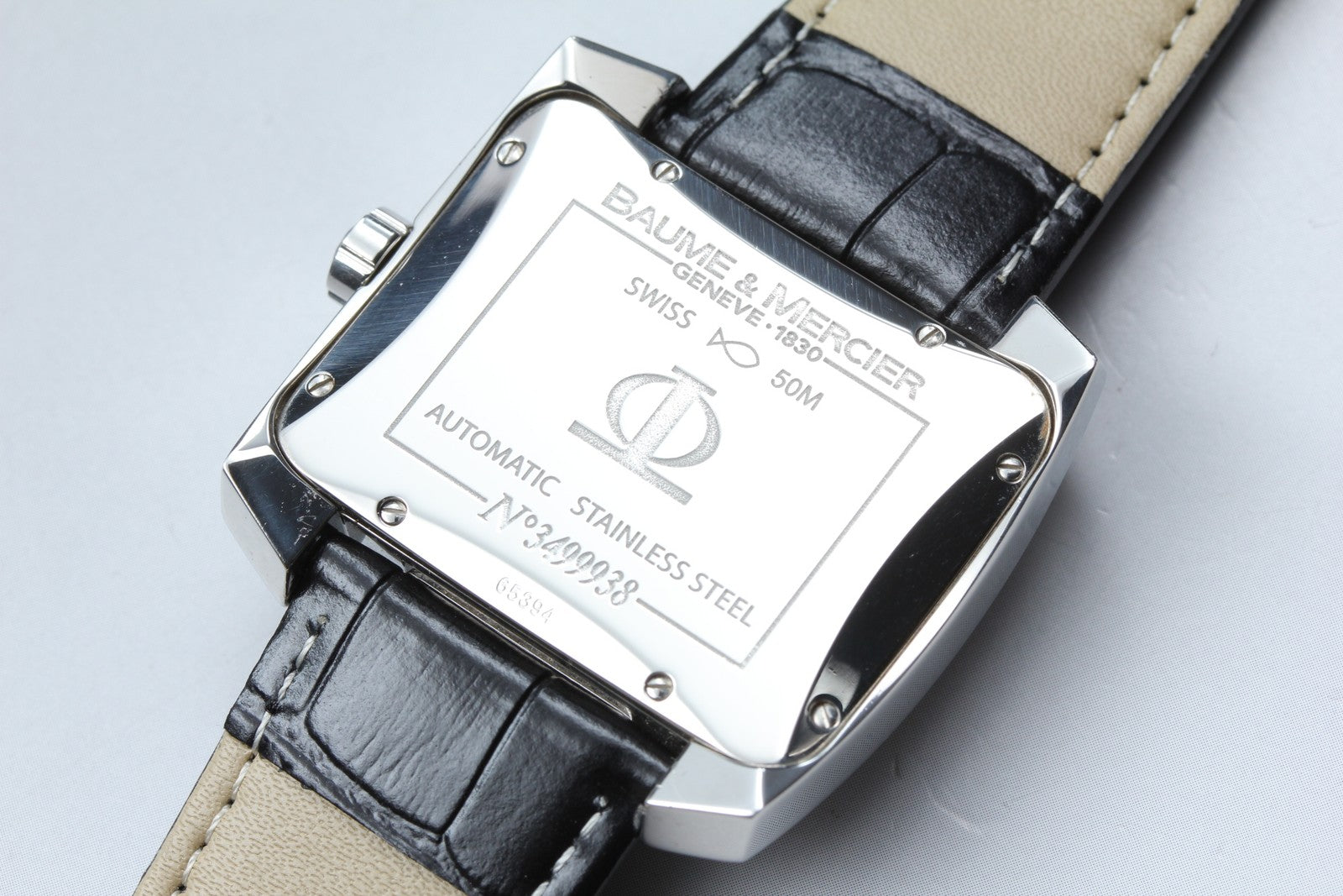 Baume & Mercier Hampton 65394 Automatic Silver Date Men's Watch 37mm JAPAN Box