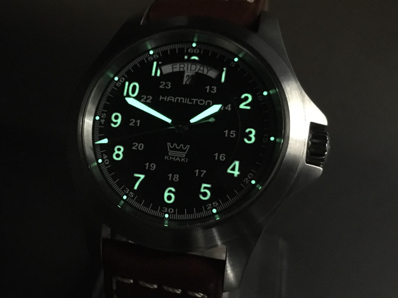 Hamilton Khaki Field King H644510 Black Dial Brown 40mm Men's Quartz Watch