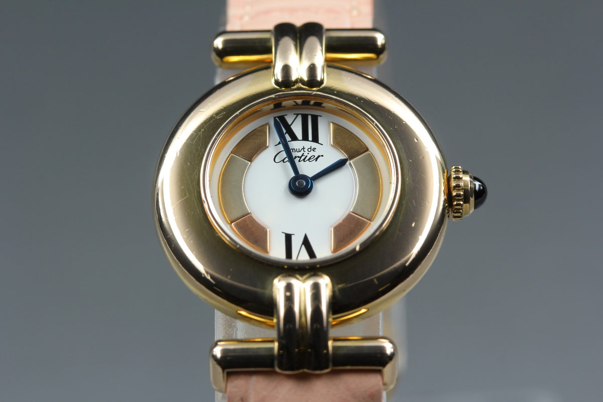 Cartier Must Colisee Vermeil 590002 Pink Gold Women's Quartz Watch Vintage