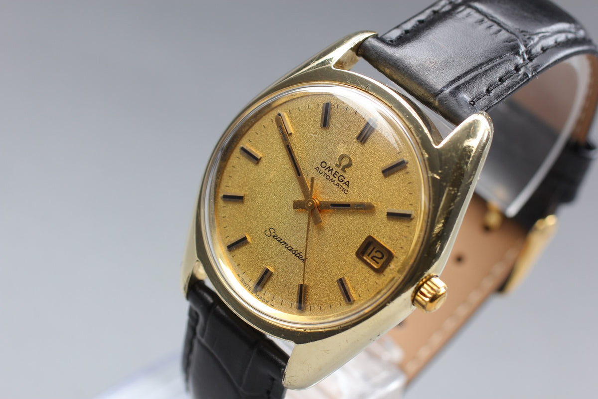 OMEGA Seamaster Gold 166.067 Cal.565 Date 35mm Automatic Men's Watch Vintage