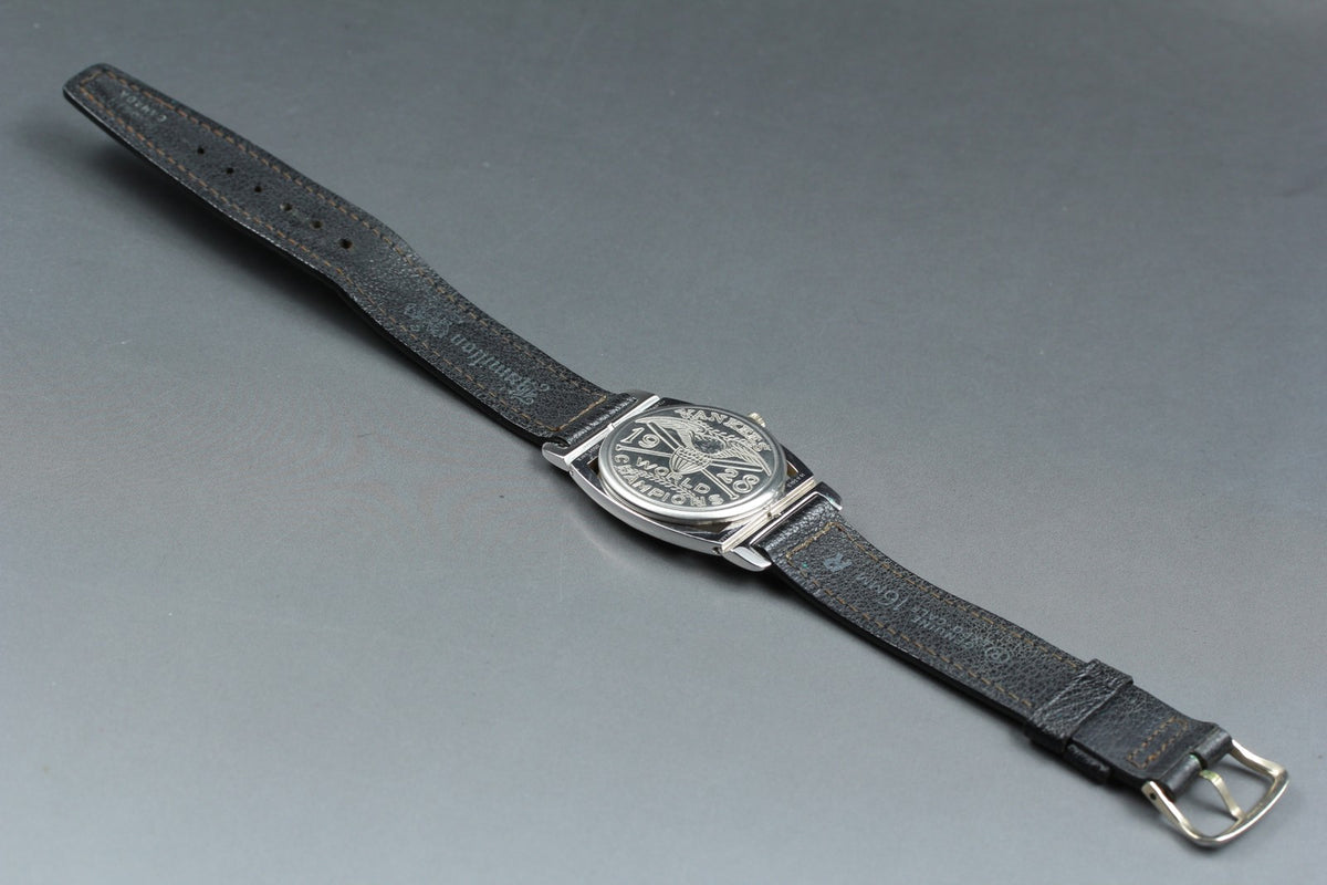 Vintage Hamilton piping Rock Quartz 18k White Gold EP Women's Watch 29mm JAPAN